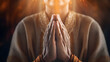 © zeenika - Praying hands with faith in religion and belief in God. Power of hope or love and devotion. Prayer position.