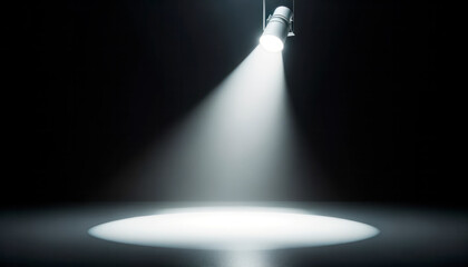 Poster - spotlight in the dark room. abstract background. mockup. generative ai