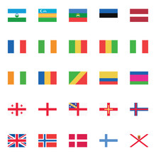 World National Flags Vector Illustrations.