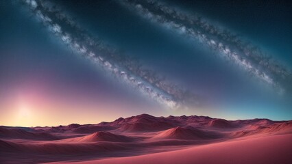 Wall Mural - A Desert With A Very Long Line Of Clouds