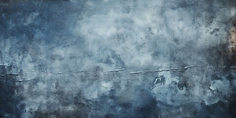 Wall Mural - Toned painted old concrete wall with plaster. Dark blue vintage texture background with space for design. Close - up. Rough brush strokes. Grungy, grainy, uneven surface. Empty.