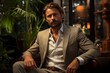 © Johnny - Businessman en réunion, homme d'affaires sérieux et concentré lors d'un entretien, portant des lunettes et bien coiffé, habillé d'un costume de costard