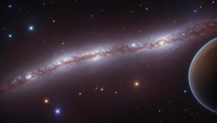 Wall Mural - A Large, Dark, Red Object In The Middle Of A Galaxy