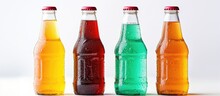 Assorted Non Alcoholic Soda Bottles With Water Droplets With Copyspace For Text