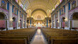 Center aisle and nave of the historic Our Lady of Sorrows Basilica in Chicago, Illinois
