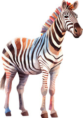 Aufkleber - Zebra illustration created with Generative AI technology
