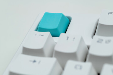 Canvas Print - Modern keyboard with blank blue button