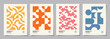 © Udomdech - Set of Retro geometric pattern background. Creative covers or posters concept in modern bauhaus style for corporate identity, branding and social media advertising.