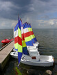 Segelboote am Veluwemeer in Harderwijk in den Niederlanden