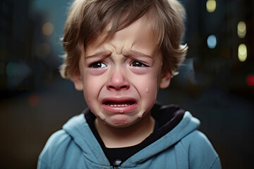 Wall Mural - Sad Crying  toddler face 