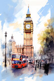 Fototapeta  - Illustration of the beautiful city of London. United Kingdom