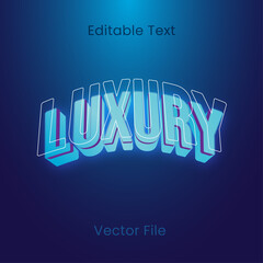 editable 3d text , luxury blue three dimensional glowing title