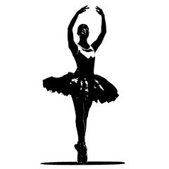 Wall Mural - Vector of a ballerina dancing with arms up 