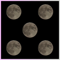 Wall Mural - moon dice - five
