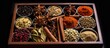 Asian spice box traditionally used With copyspace for text