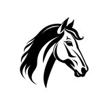 Fototapeta Konie - Horse Icon, Mare Symbol, Minimal Horses Icon, Generative AI Illustration