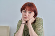 © Valerii Honcharuk - Sad upset teenage female, red-haired girl 19, 20 years old face close-up