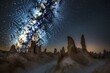 Artistic formation in a surreal celestial expanse. Generative AI