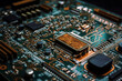 © dragomirescu - Explore the intricate details of a computer motherboard, emphasizing the advanced technology embedded in its microchip. Ai generated