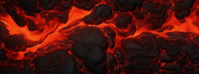 Wall Mural - Lava texture fire background rock volcano magma molten hell hot flow flame pattern seamless. Earth lava crack volcanic texture ground fire burn explosion stone liquid black red inferno planet relief.