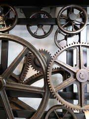 Wall Mural - Antique iron wheel gear system