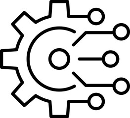 Data integration icon. Software, api thin line symbol isolated on white background.