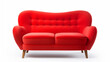 © Alexandre - sofá moderno e confortável para dois assentos vermelhos sobre fundo branco