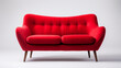 sofá confortável moderno para dois acentos vermelhos  sobre fundo branco