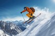© blvdone - Skier skiing down a mountain slope