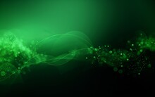 Abstract Green Background With Bokeh Effect And Some Smooth Lines