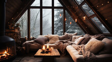 Modern Wooden Cottage Alpine House Interior Latest Autumn
