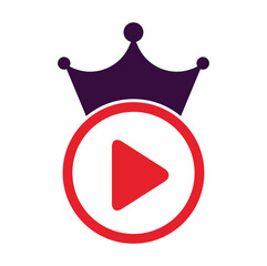 Sticker - King Video vector logo design template. Royal film logo design vector.