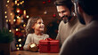 © alexkich - Happy father's day! Child congratulating dad and giving him gift box.