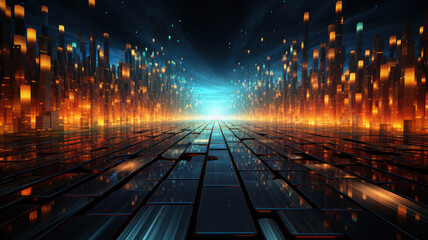 Data Technology Seamless Background, Abstract Digital Network