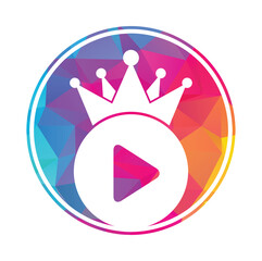 Sticker - King Video vector logo design template. Royal film logo design vector.