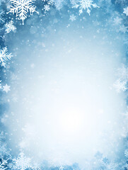 Wall Mural - Abstract winter snowflakes background with copy space inside