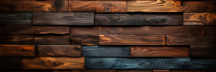 Wall Mural - Rustic Dark Wooden Texture: A Modern Three-Dimensional Background