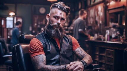 hipster man at the barbershop