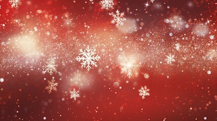 Poster - Sparkling Glitter and Shimmering Snowflakes Christmas Background