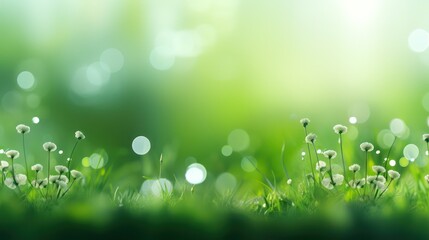 Green leaf for nature on a blurred background with beautiful bokeh and copy space for text