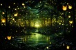 Luminescent fireflies, guiding lost souls through the depths of the night - Generative AI