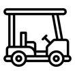 Golf Cart black outline icon
