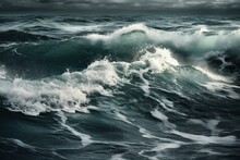 An Artwork Depicting Turbulent Ocean Waves During A Storm. Generative AI