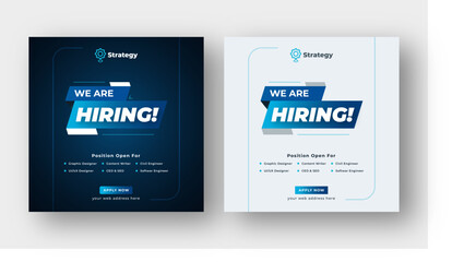 We are hiring job vacancy social media post, employees needed web banner template