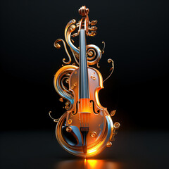 Wall Mural - abstract golden violin	
