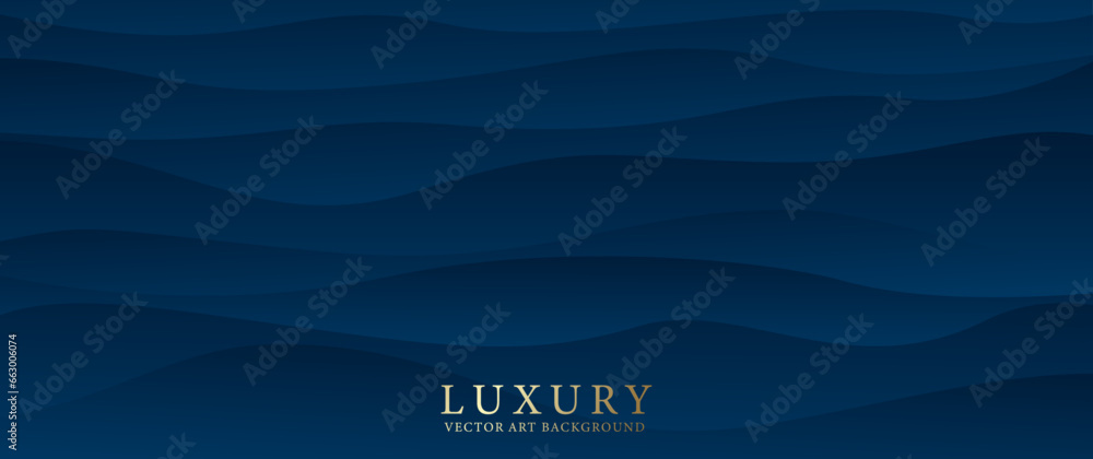 Dark blue elegant vector abstract background with waves. Modern premium ...