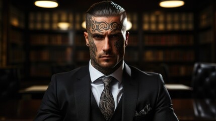 next, we have a heavily pierced and tattooed lawyer. despite working in a conservative and serious p