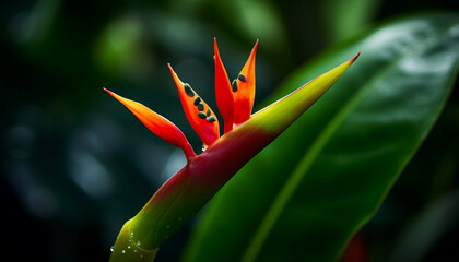 Poster - Vibrant tropical hibiscus blossom, close up, showcasing multi colored petals generated by AI