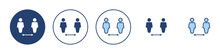 Social Distance Icon Vector. Social Distancing Sign And Symbol. Self Quarantine Sign