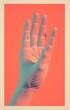 Human hand - risograph style screenprint poster